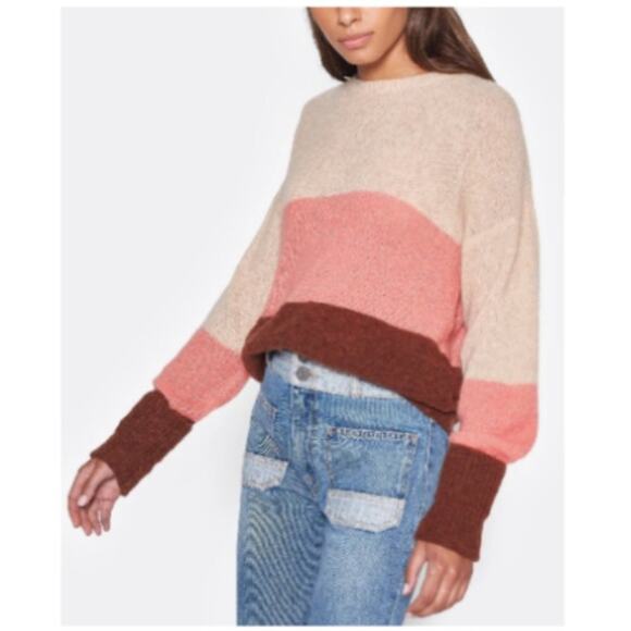Joie Morgen Colorblock Wool Crewneck Sweater - Picture 1 of 6